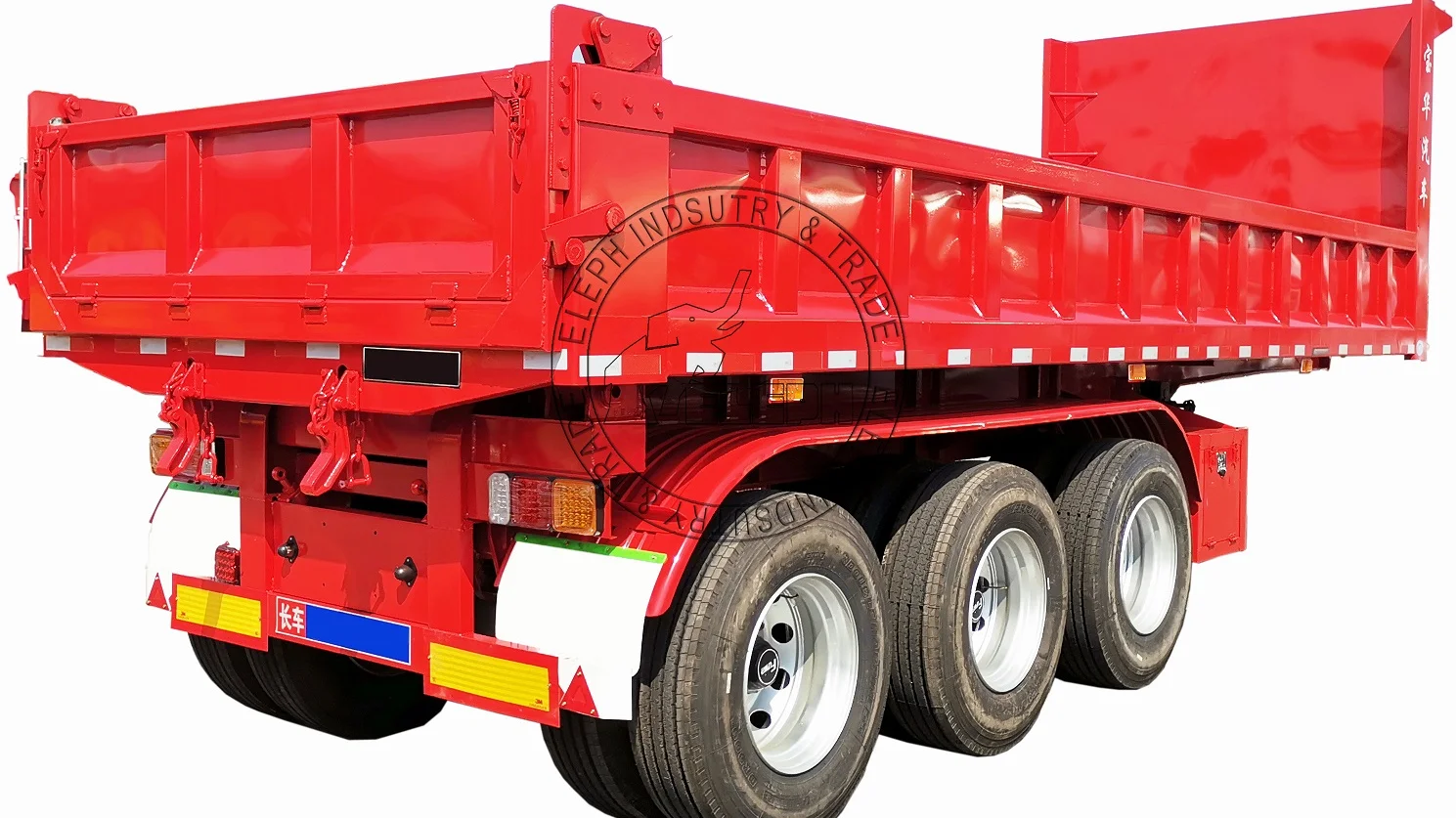 3 axles u shape rear dump semi trailer rear tipper truck with 60
