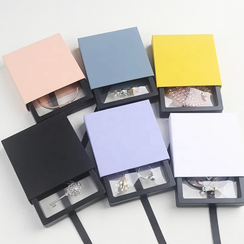 

logo colorful jewlery showcase film suspension jewelry packaging box transparent jewelry box custom gift boxes for jewelry, Customized color