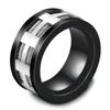 Stainless steel Via black ring European and American ring jewelry men's ring