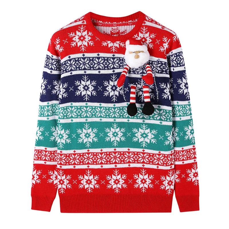 

New Design Christmas sweater cartoon Doll festival Music speaker Custom loose crew neck Knitted pullover Women's sweaters