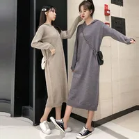 

Latest Winter Sweaters 2019 Long Body Cashmere Hoodie Sweater Dress Women