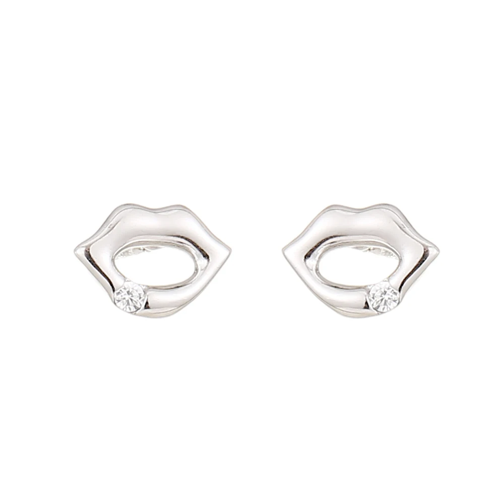

Micro Stud Earrings Sterling silver jewelry wholesale handmade Kiss Lip design 925 Sterling Silver Earrings