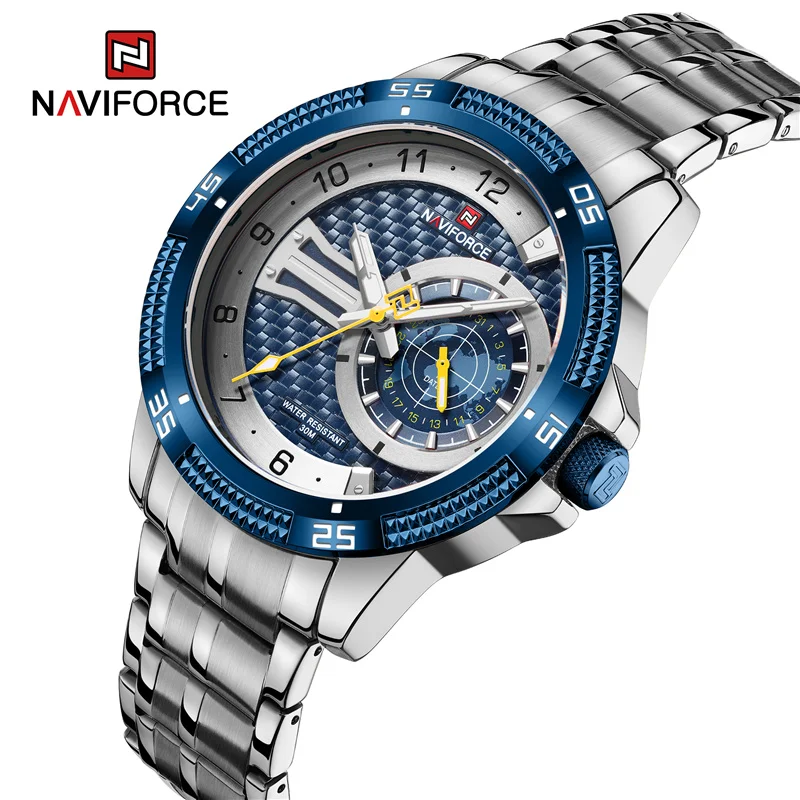 

Naviforce 9206 Casual Quartz Watch Men Stainless Steel Men Army Military Clock Male Waterproof Watches reloj naviforce original