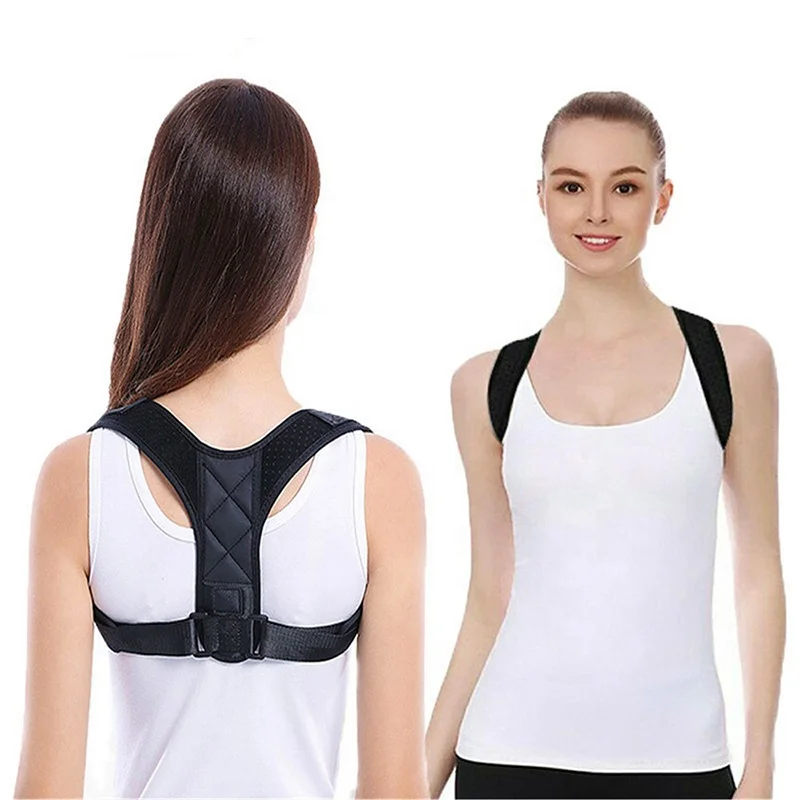 

Adjustable back posture corrector support brace shoulder stretcher straightener belt posture corrector for body, Balck