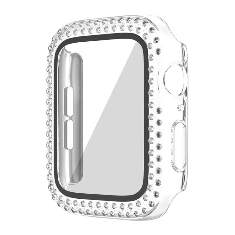 

Coolyep 2 in 1 Tempered Glass Screen Protector Bling Watch Protection Case Cover for smartwatch 38/40/42/44mm