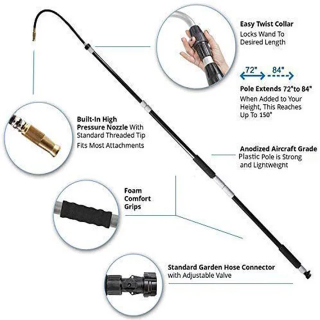 Gutter Cleaner From Ground Roof Telescoping Pole,Rain Extension Gutter