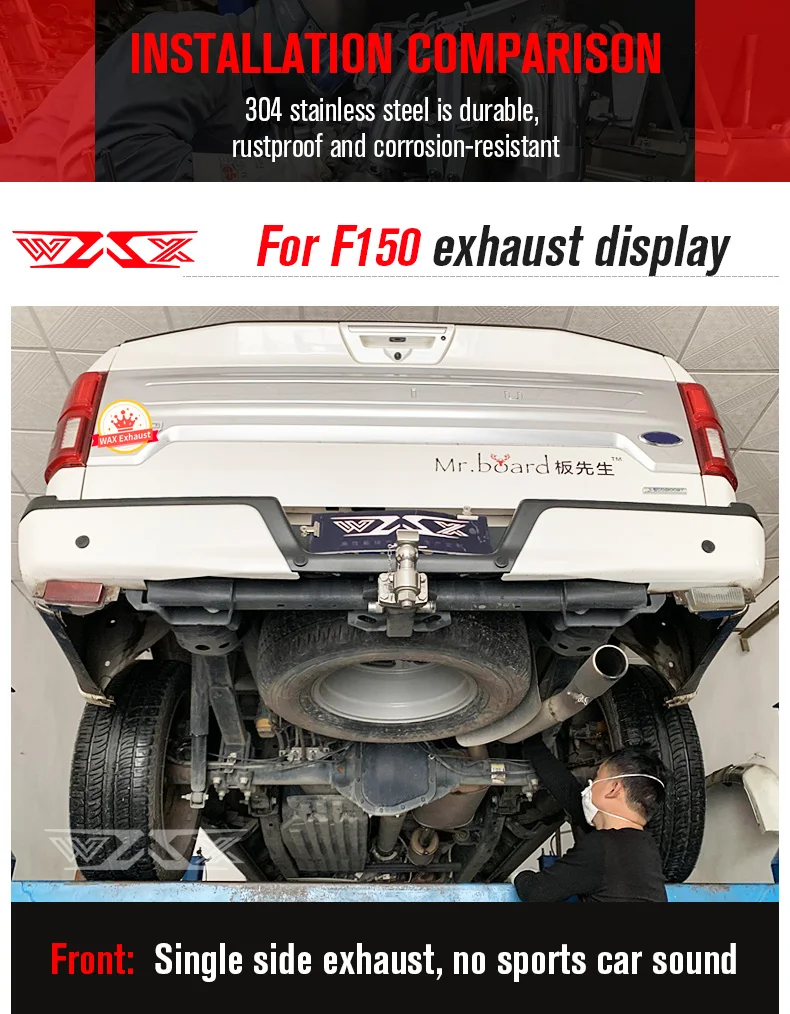 Custom Race Sports Exhaust Cat-back Stainless Steel Catback Exhaust System for Toyota Tundra 2016-2021