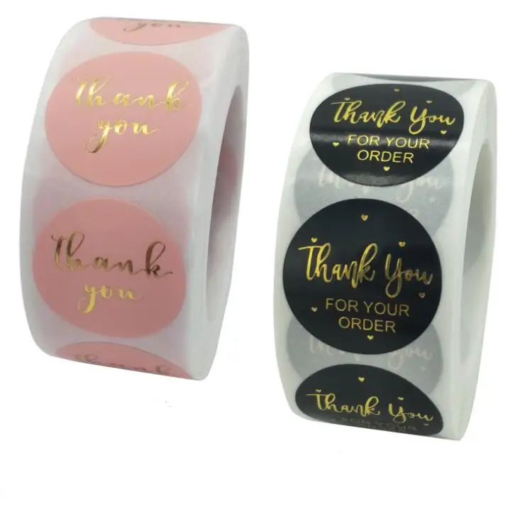 

Home Festive Pink Thank You for Supporting My Small Business Sticker Labels 1" Round Thank You Stickers Roll sealing labels, 9 color