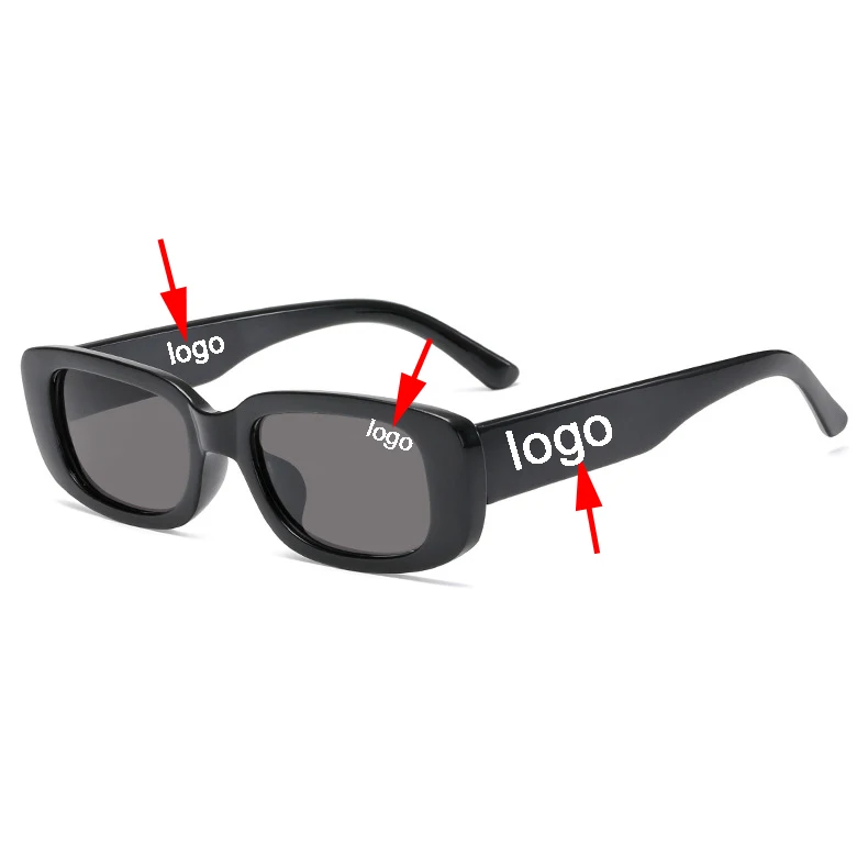 

2022 UV 400 Classical Promotional Rectangular Women Glasses Female Retro Thick Small Frame Shades Sunglasses, Customized