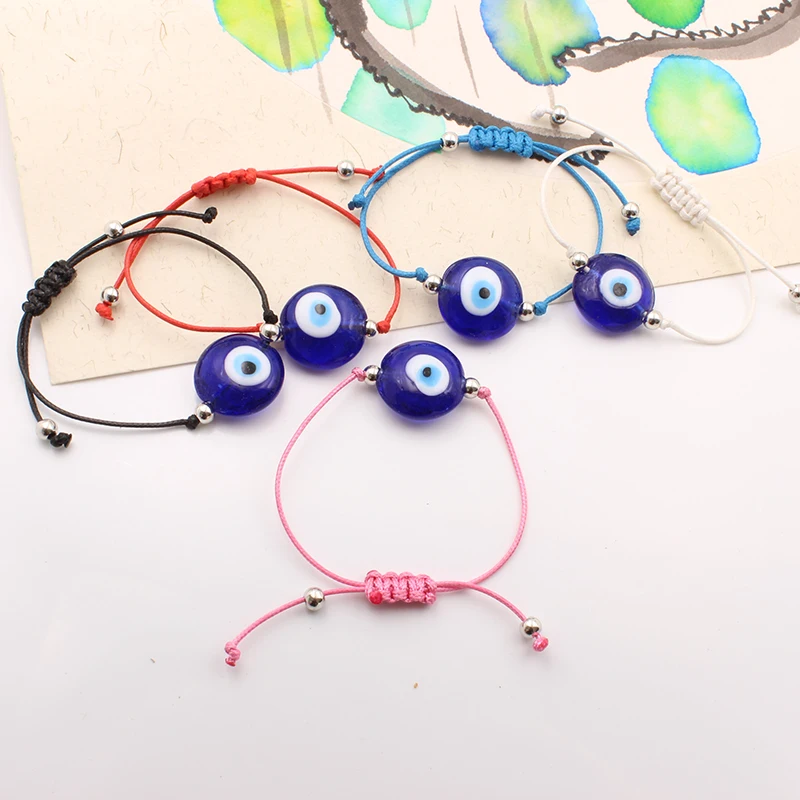 

Charm 6 Colors Handmade Braided Rope Lucky Turkish Evil Blue Eyes Bracelet Jewelry For Child