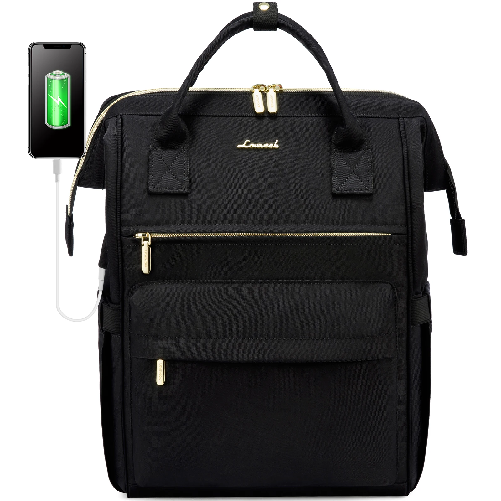 

LOVEVOOK Custom logo Large Capacity multifunction nylon USB charger backpack Business Travel Computer Backpack Laptop Backpack