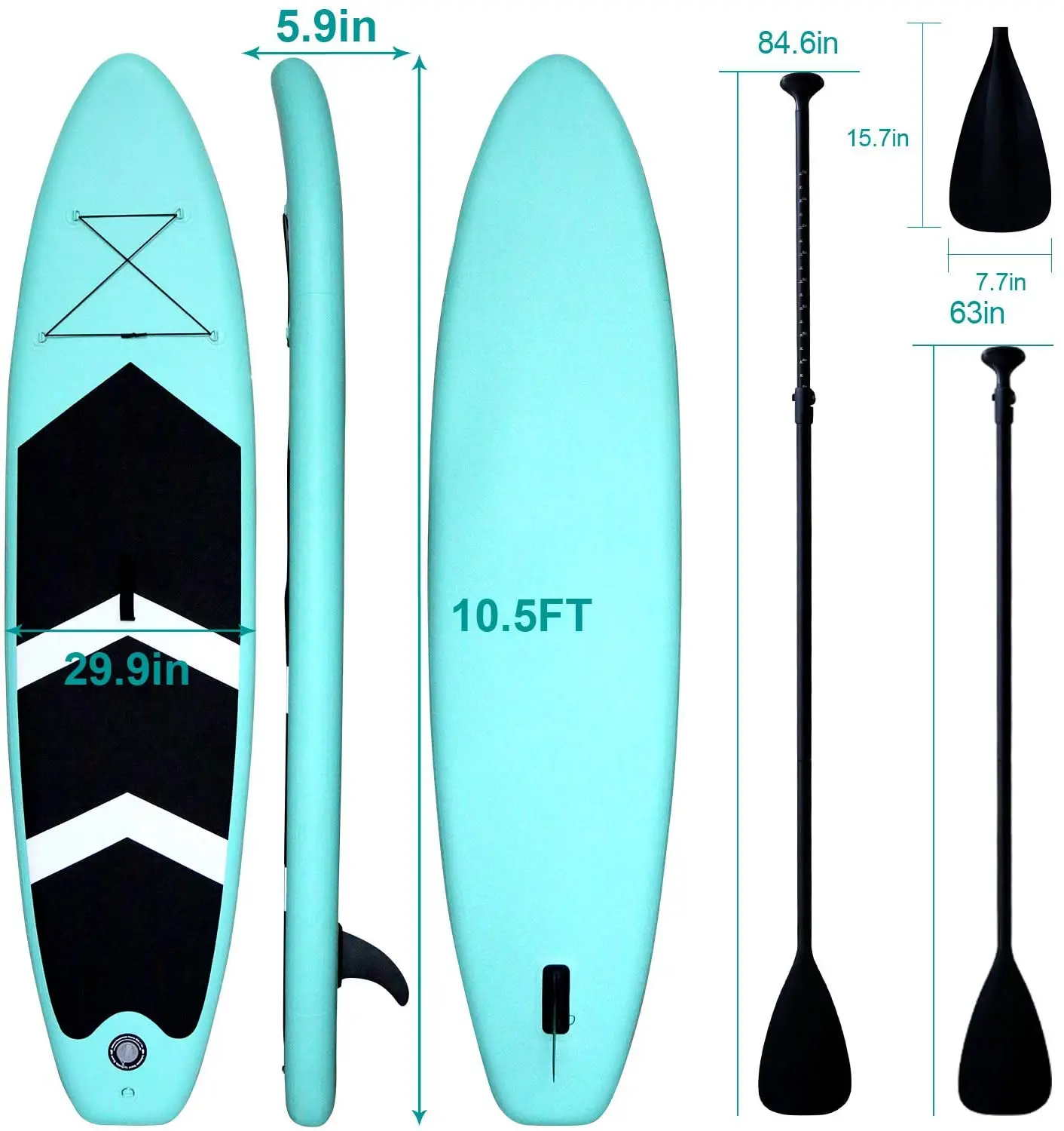 

New Design iSup Board Surf Inflatable Paddle Board, Mint green