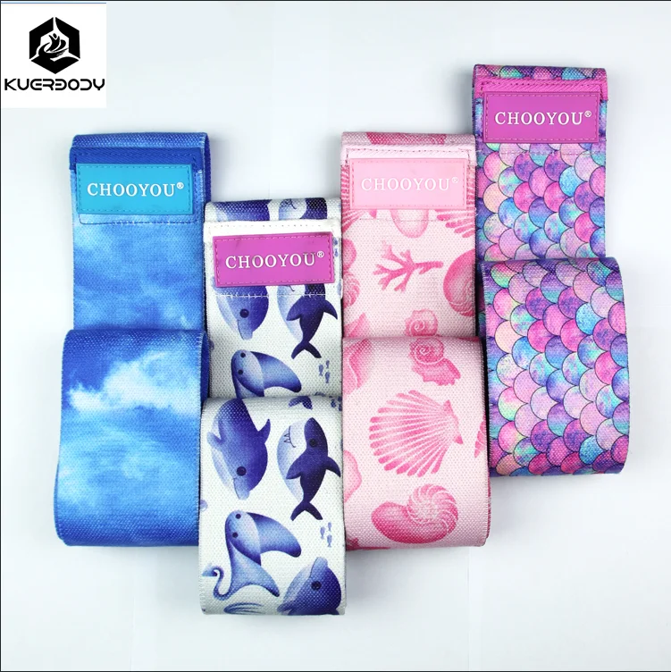 

best selling wholesales custom logo fabric resistance bands with set of 3pcs, Customized color