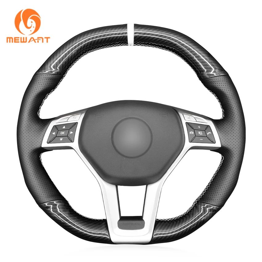 

Custom Hand Stitching Carbon Leather Steering Wheel Cover for Mercedes-Benz AMG 2015 A45 CLA C63 AMG E63 AMG GLA CLS SLK