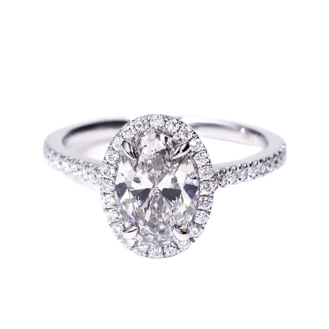

Tianyu Jewelry Promotion Price 14K Solid White Gold 1.57ct IGI Oval Cut CVD Lab Grown Diamond Engagement Ring