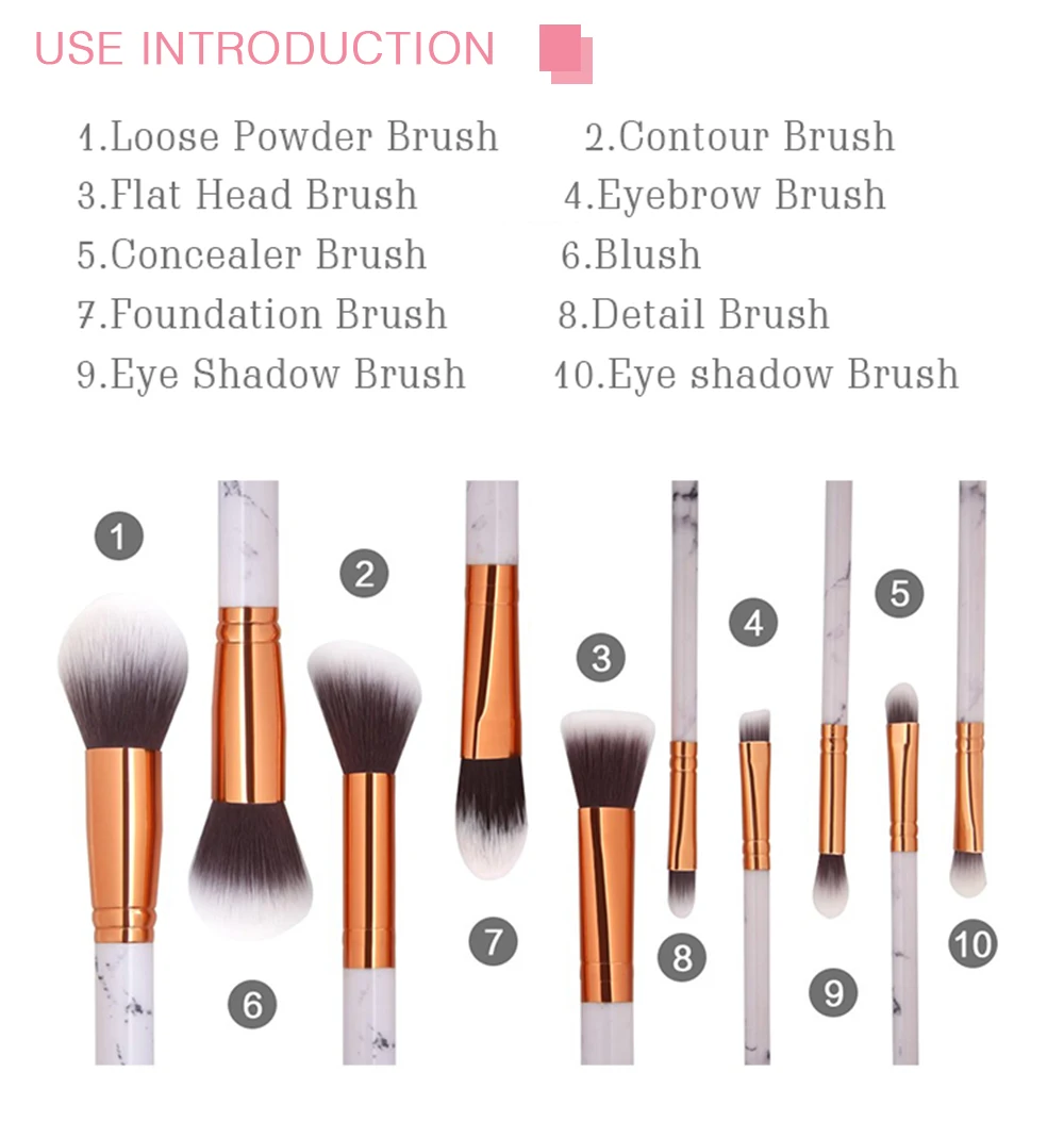 Brush Make Set Up 24 Pcs Makeup Brushes Set Kabuki Rose Gold Makeup