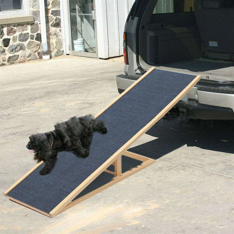 

Hot Foldable Dog Cat Ramps Adjustable Portable Pet Stairs for Dog Wooden Car Ladder Ramp