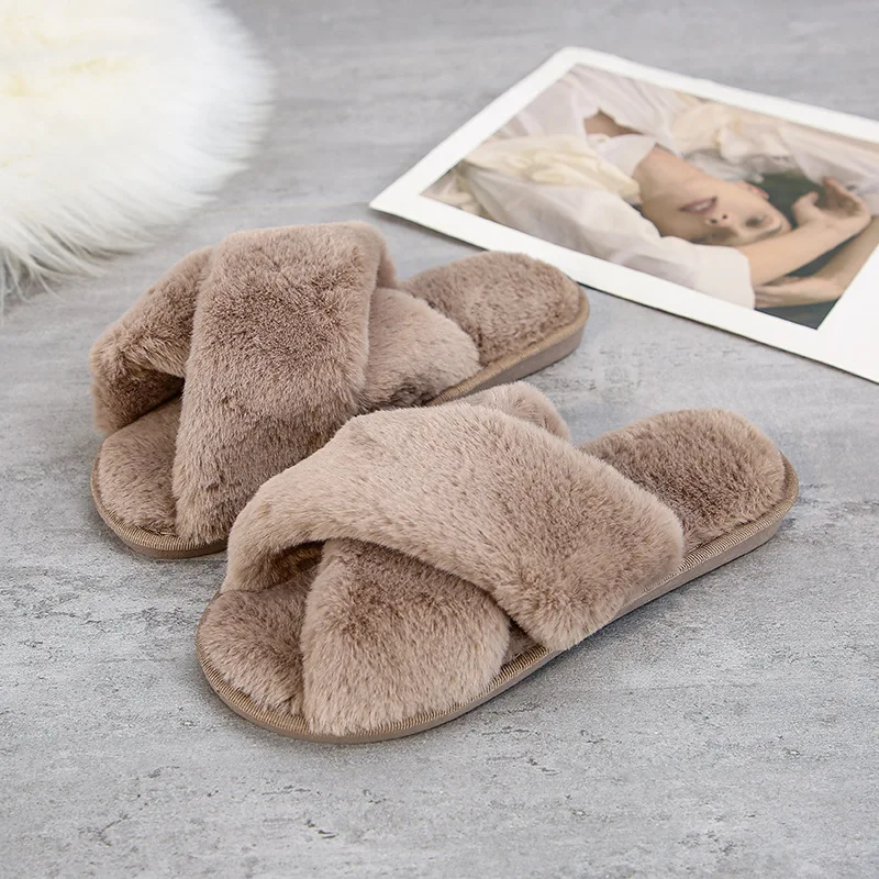 

PDEP popular china factory luxury women flat fall faux fur slides outdoors summer sexy soft cheap sandals, Black,white,grey,red,green,pink,purplekhaki,colorful