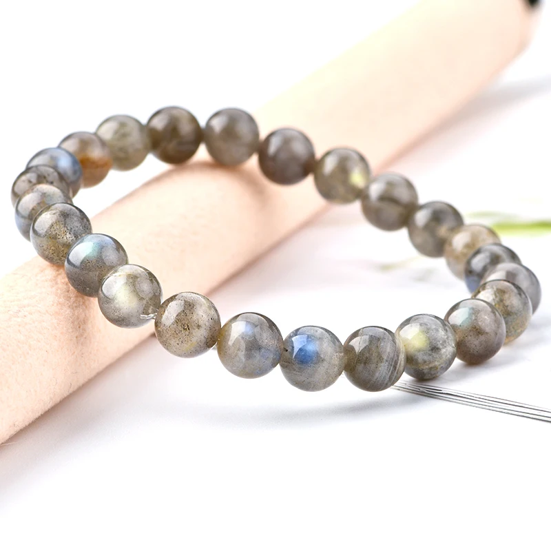 

Quality Labradorite 8mm Beads Bracelet Healing Crystal 5A Labradorite Round Beaded Bracelet for Men Women Wholesale
