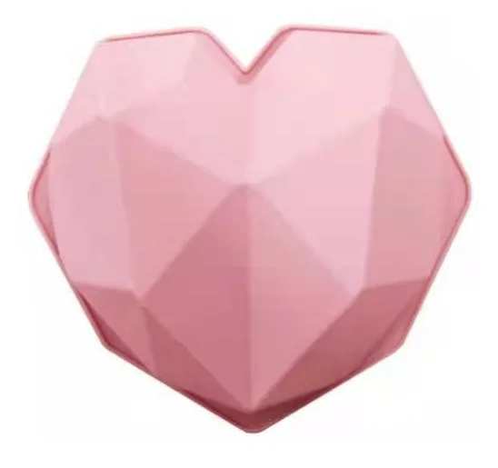

0947 Diamond Heart Chocolate Baking Mold French Dessert DIY Mousse Cake Silicone Mold, Pink white
