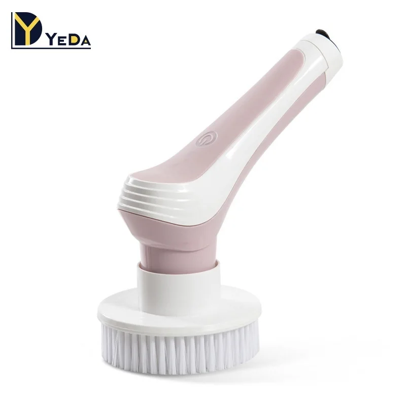 

China Factory Custom Logo Shoe Cleaning Brush Adjustable Cleaning Turbo Scrub Brush, Yellow & customizable