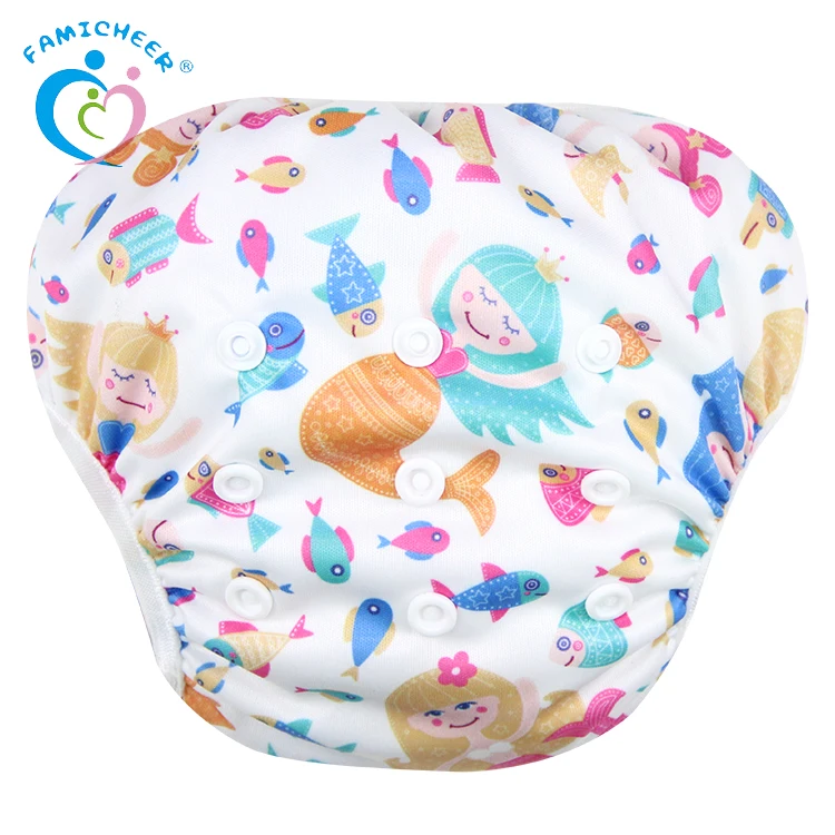 Baby Reusable Swim Diapers Cartoon Swimwear Children Adjustable Summer
