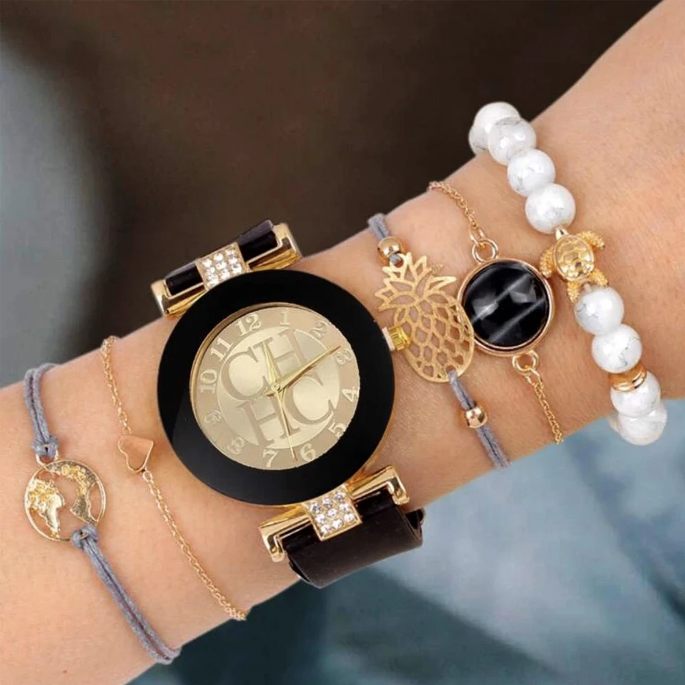 

2022 Fashion Women Watches Casual Quartz Watch Ladies Sports clock Gold Crystal CH Watches Hot Wristwatches Relogio Feminino