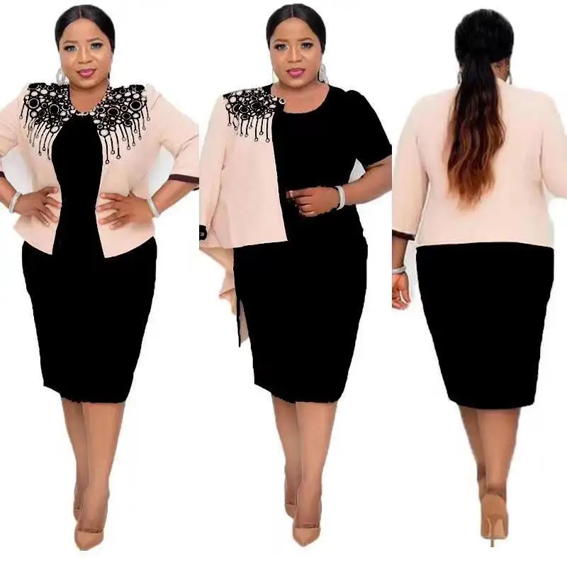 

Plus size 4XL 5XL female african turkey women office dresses