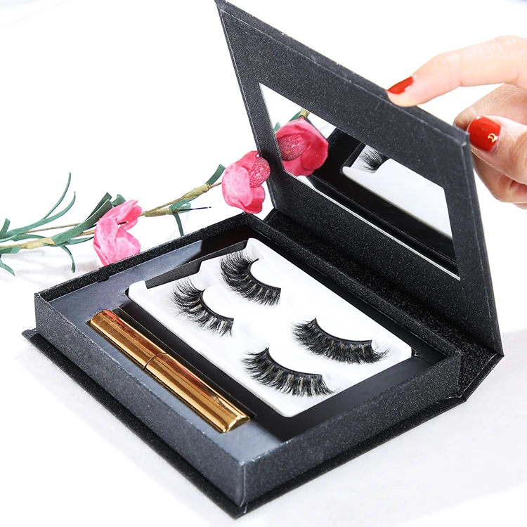 

hot selling private label 3d faux mink lashes magnetic eyelashes cases individual magnetic eyelash with new magnetic eyeliner