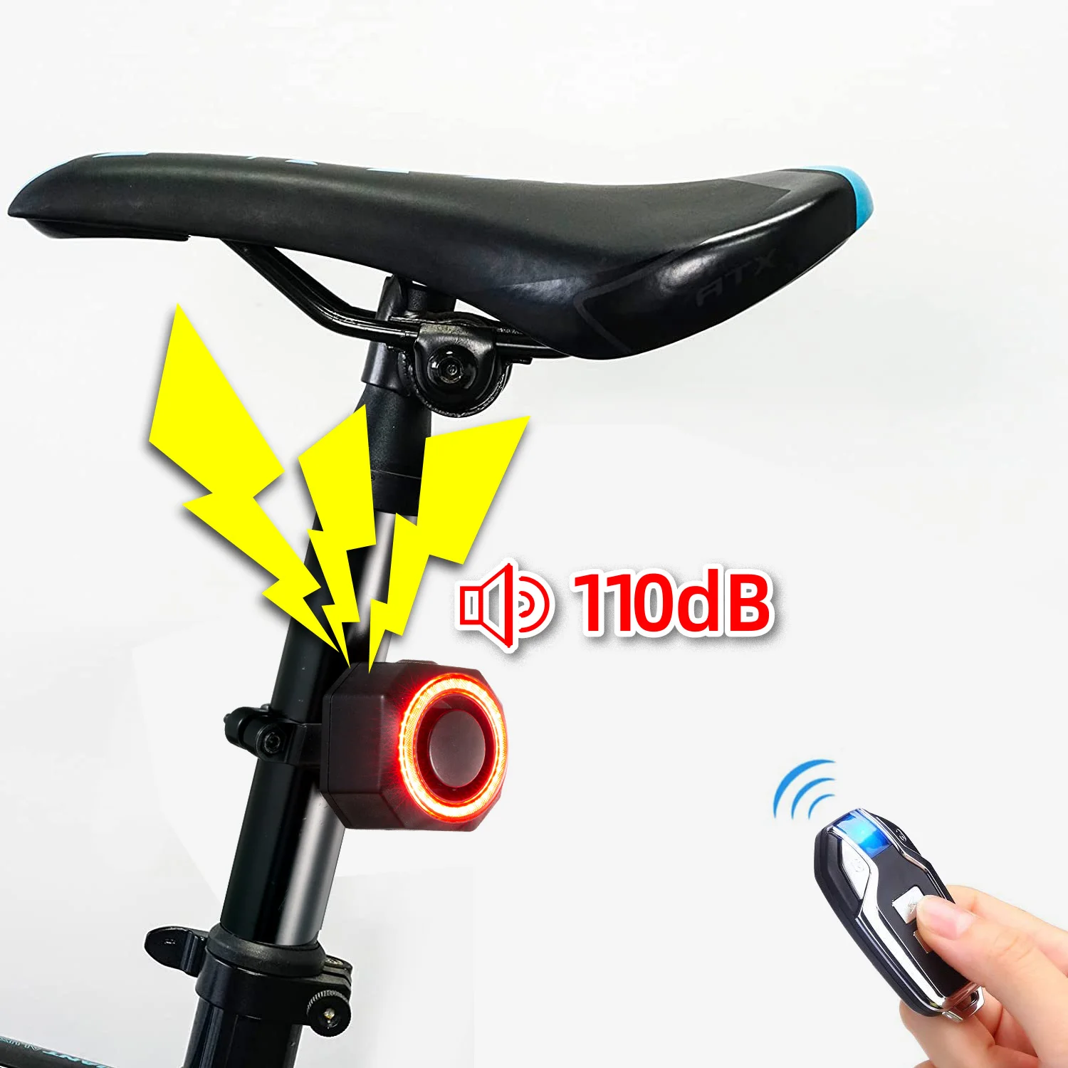 

IP65 Waterproof USB Rechargeable Smart Brake Cycle Taillight LED Bike Light Vibration Sensor Alarm Bike Horn with Remote