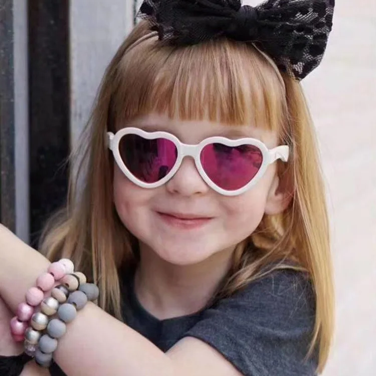 

wholesale fashion Baby girls glasses Lovely children sun glasses pink heart sunglasses for kids