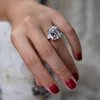 SP07 2019 new fashion Jewelry import high carbon diamond 925 sterling silver rings sparking diamond wedding rings for Women