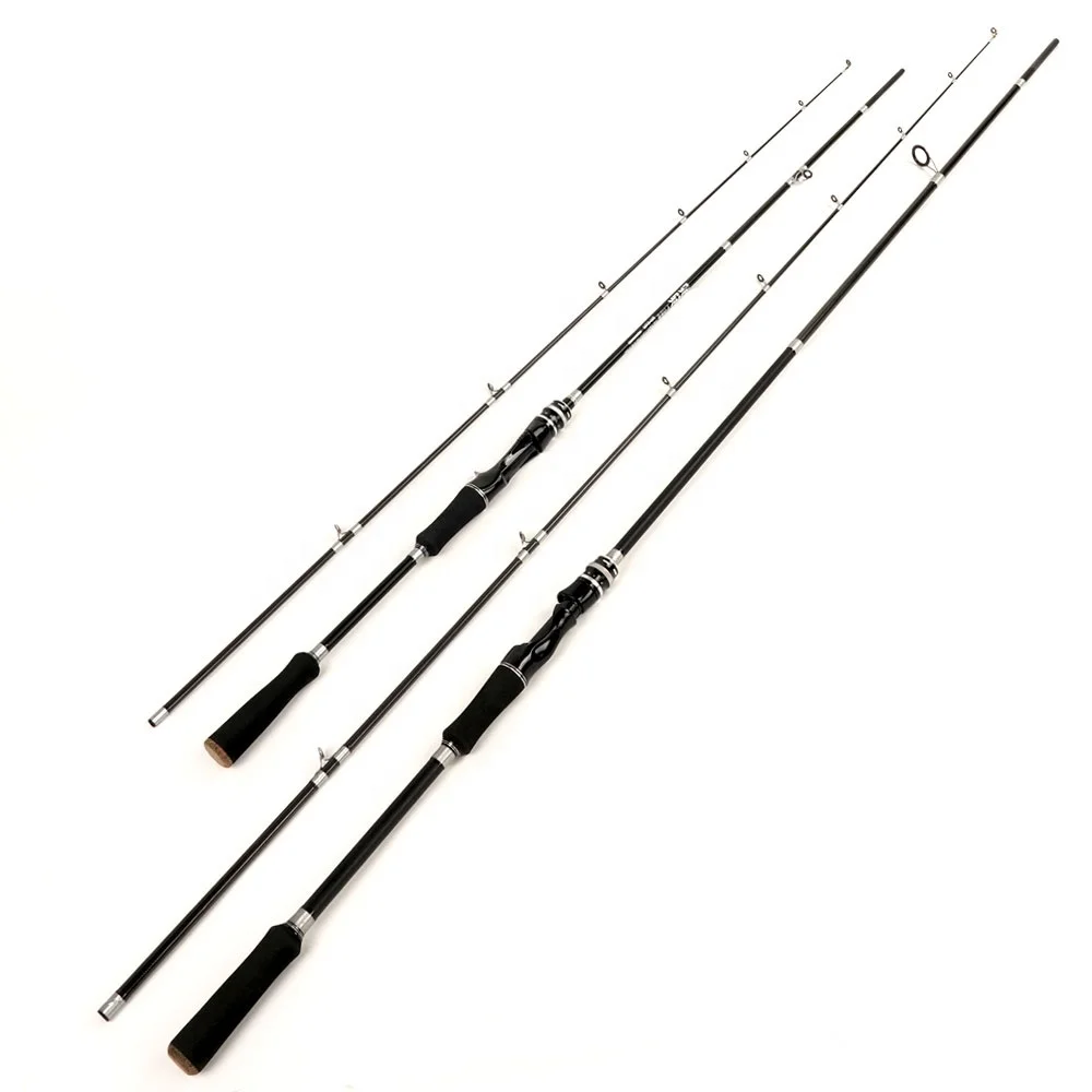 

Emerson ultra light high-quality fishing pole 2 section ceramics ring portable durable rods fishing spining rod and casting rod, Black