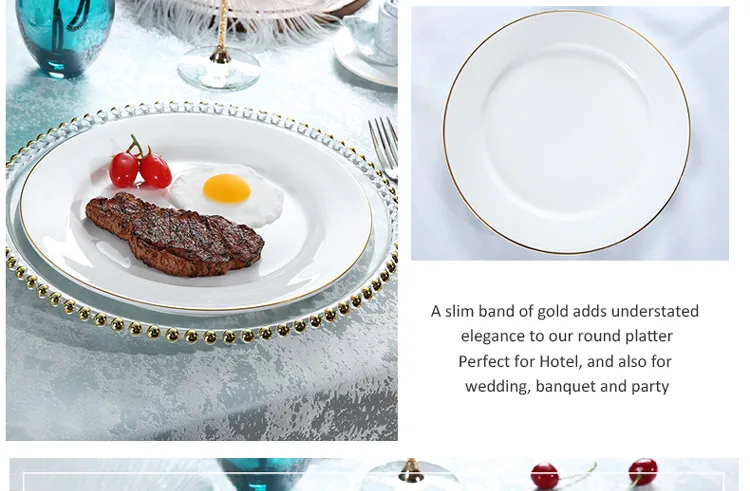 Taitang Banquet Cheap White Dinner Plates Wedding Porcelain Catering Plate Sets For Restaurant