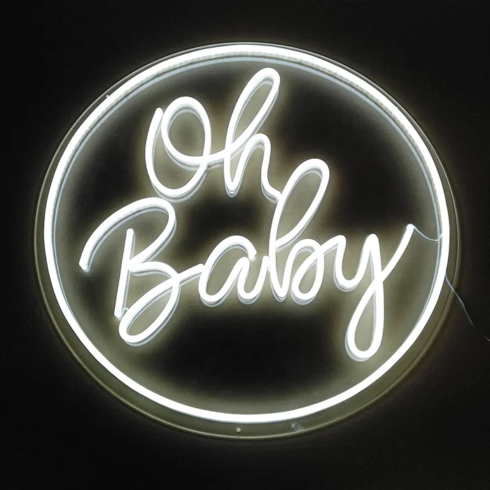 2020 ndoor or outdoor Custom made oh baby led neon sign ,led acrylic neon sign for birthday party neon sign