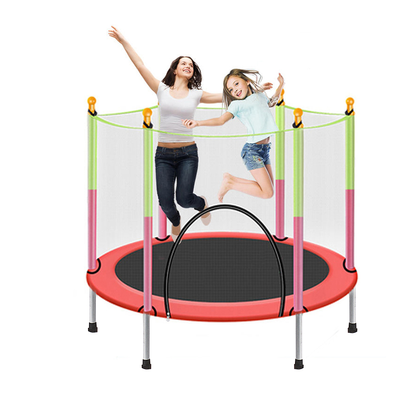 

Kids indoor playground items round mini trampoline with net, Any color