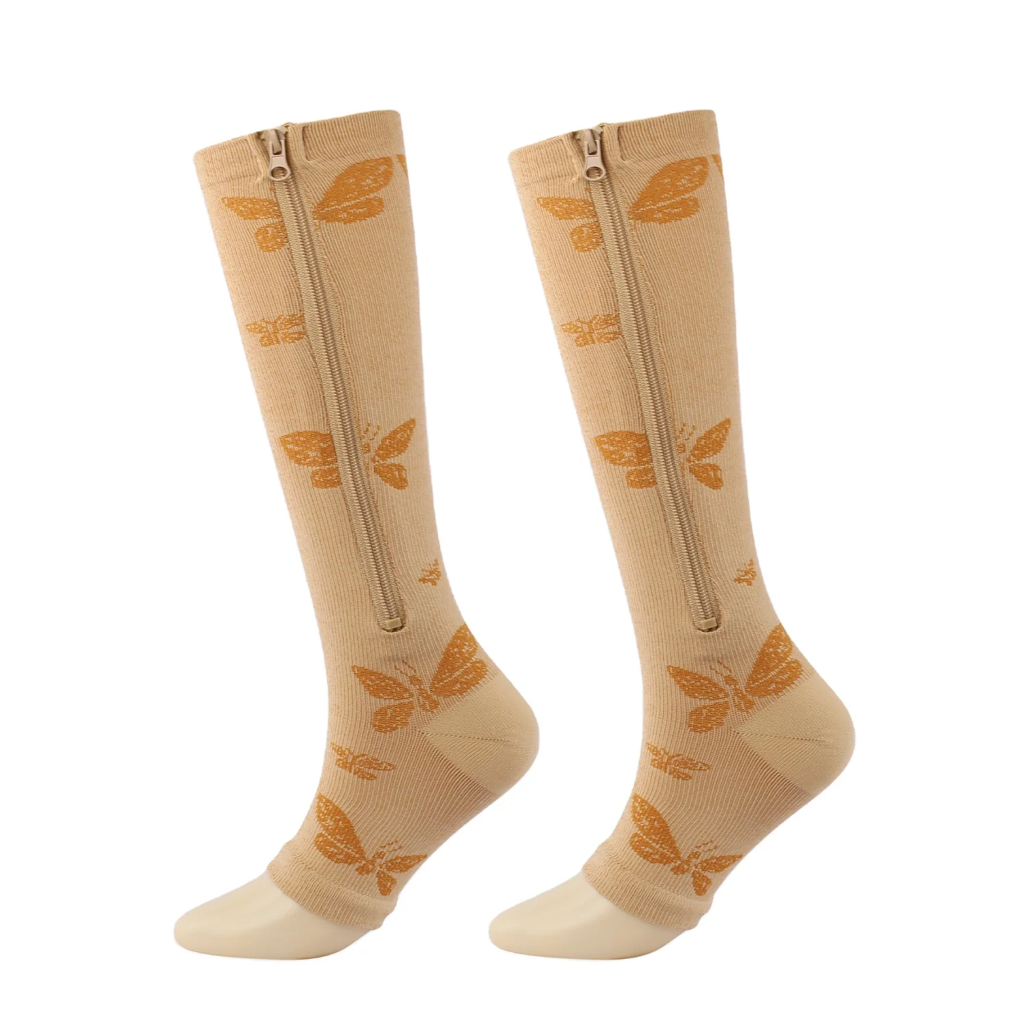 

JR-036 Hot Sale New Customizable Zipper Compression Socks, Custom color