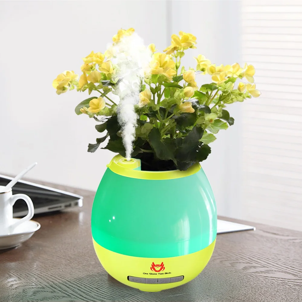 

High Quality Custom Mini Speaker Humidifier Flower Pot USB Rechargeable Music Humidifier Flower Pot