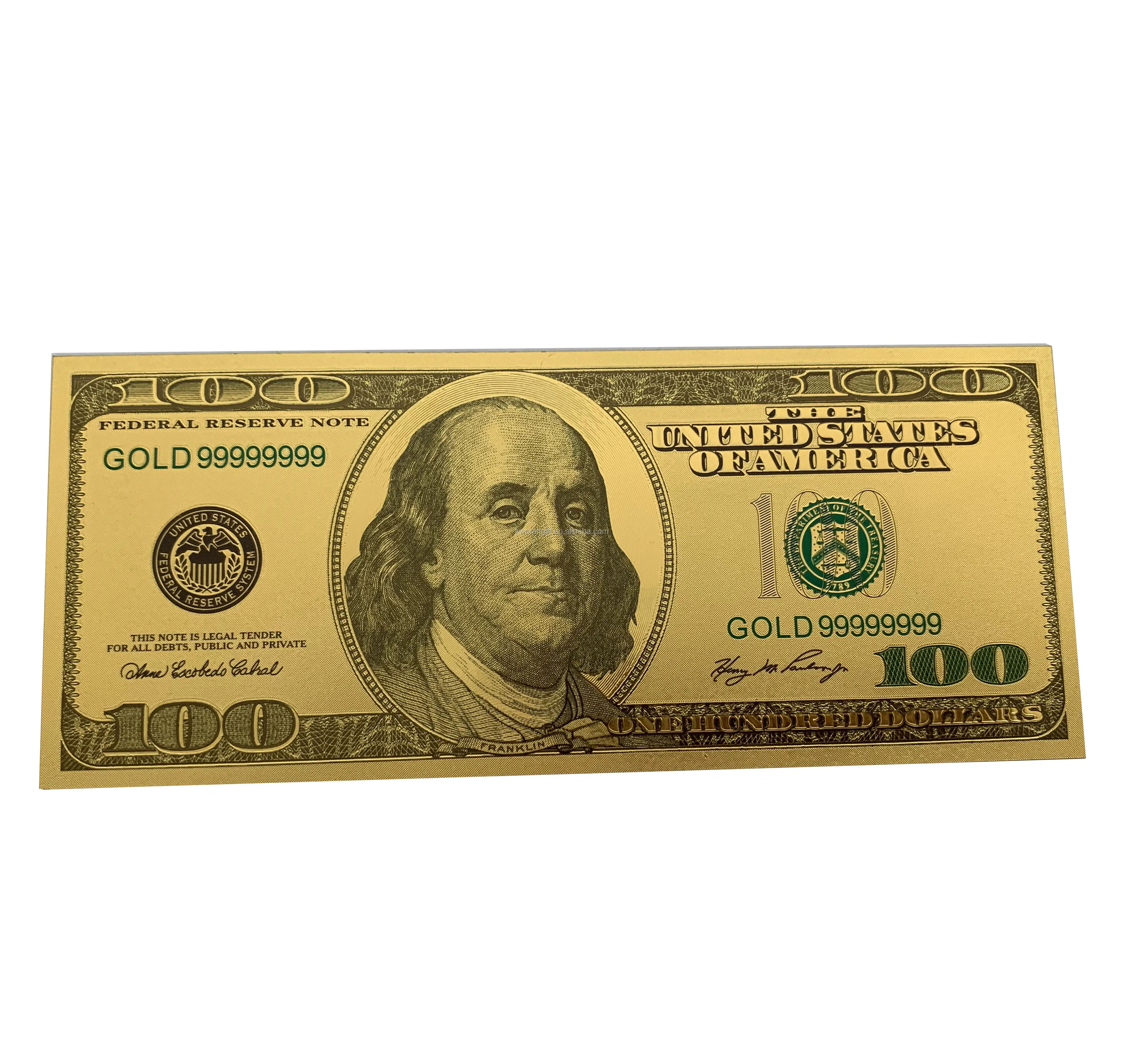 

Waterproof USA one hundred dollar gold design $100 dollar bills currency gold foil banknote