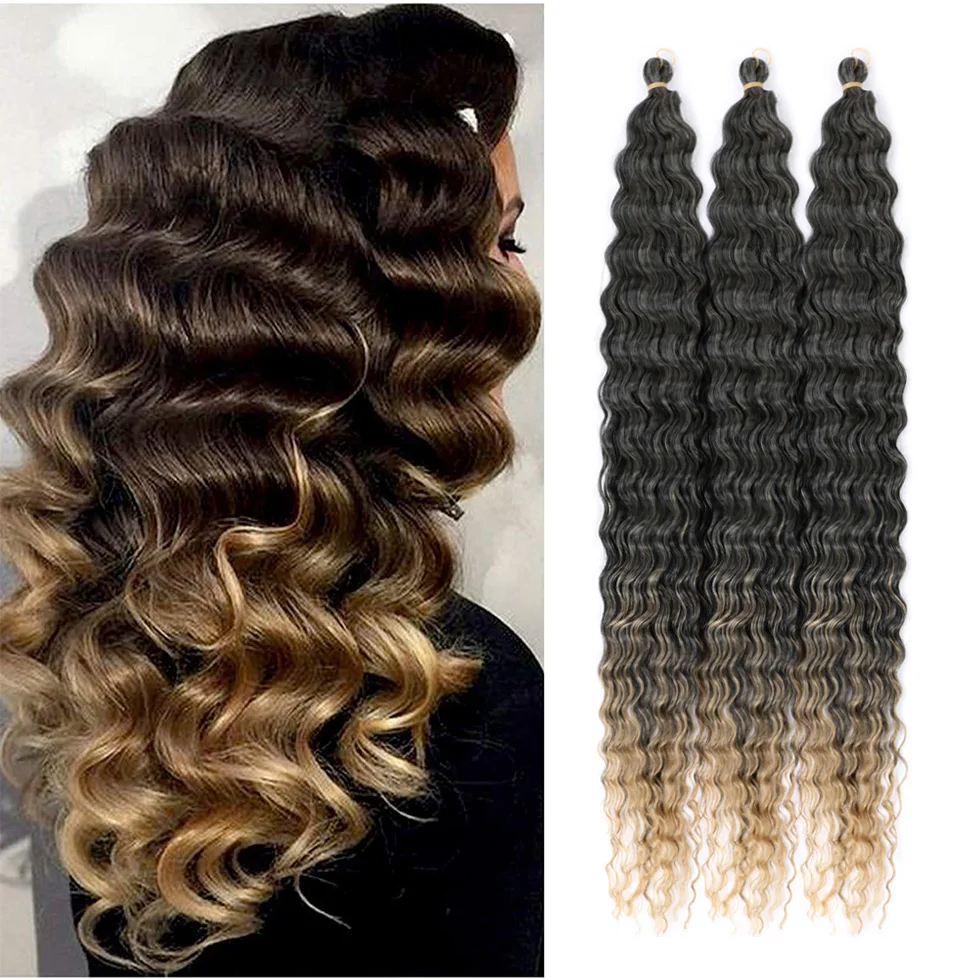 

Xin Si deep wavy indian hair big curl weft closure deep wavy crochet braiding for women wavy deep wave wet