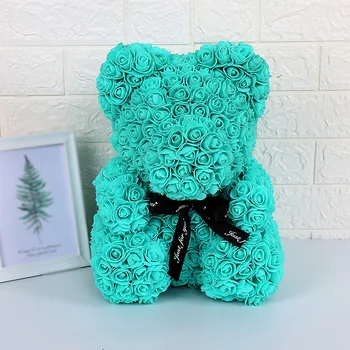 flower teddy bear in box