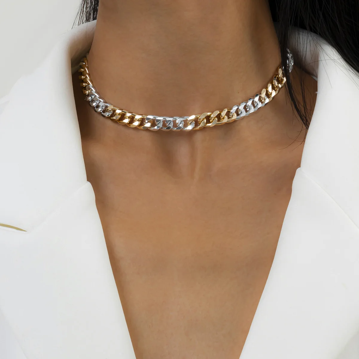 

fashion silver chain necklace for women wholesale N2103055, Picture shows