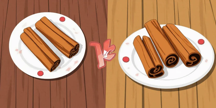 Visual Comparison of Ceylon and Cassia Cinnamon Sticks