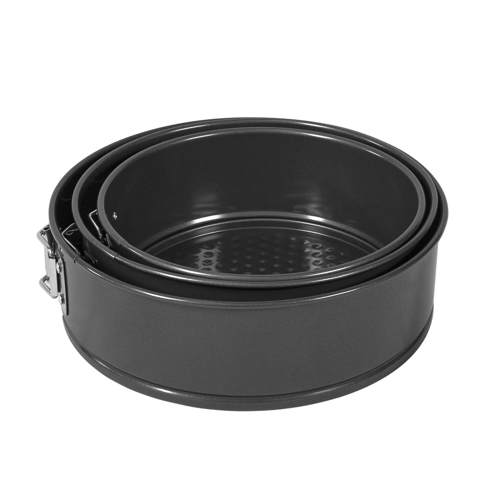 

Custom carbon steel nonstick round metal cooking baking cake mould pan sets, Black