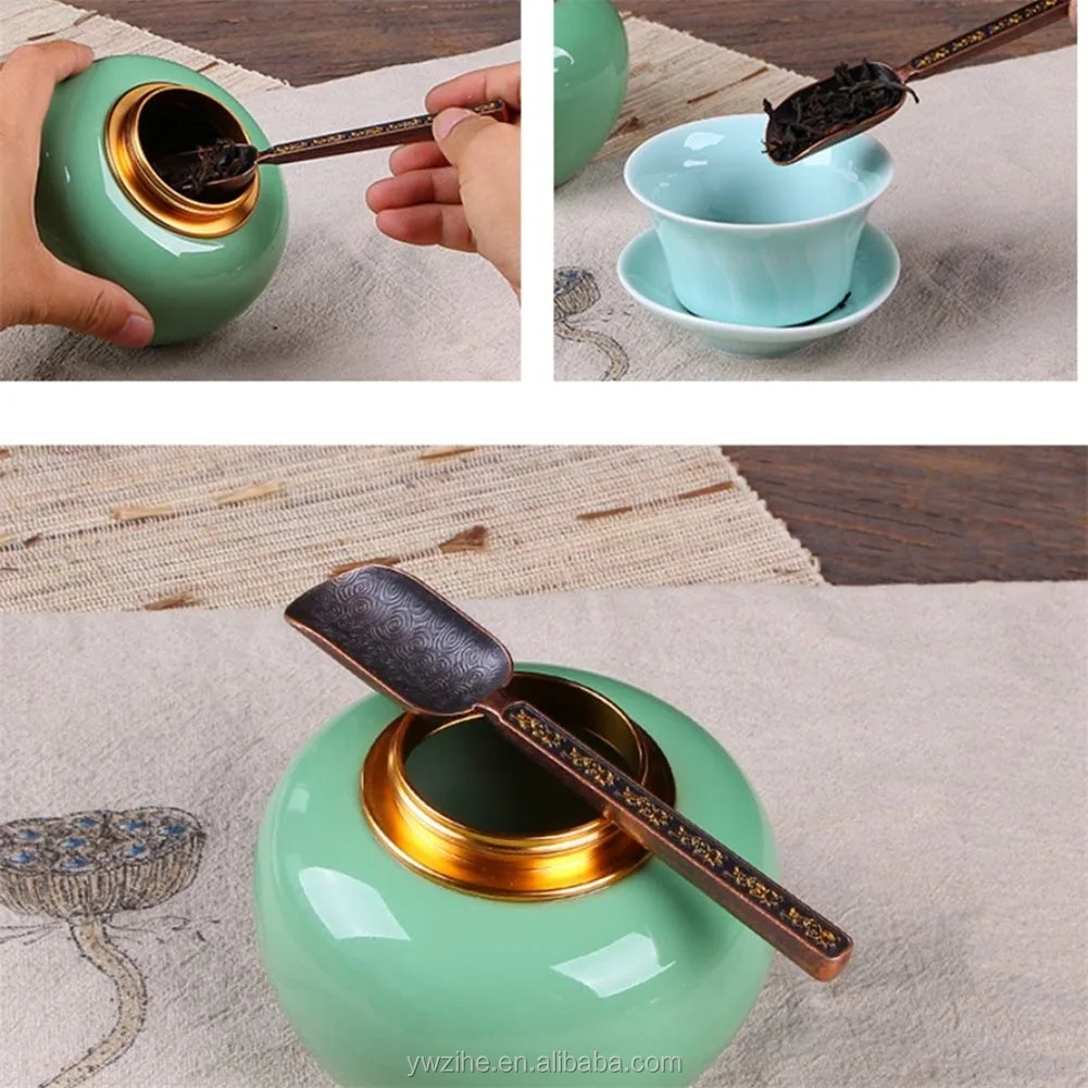 chinese copper bronze tea spoon