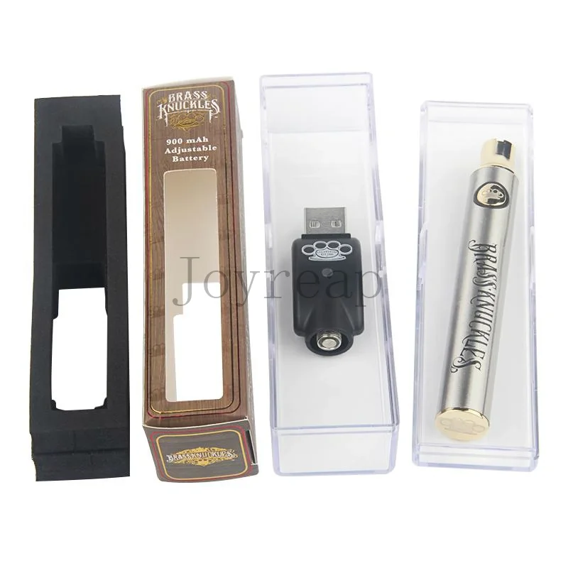 
CBD Vape Pen Brass Kunckles BK 510 thread Battery 900mAh/650mAh Variable Voltage with Gift Box Packing 