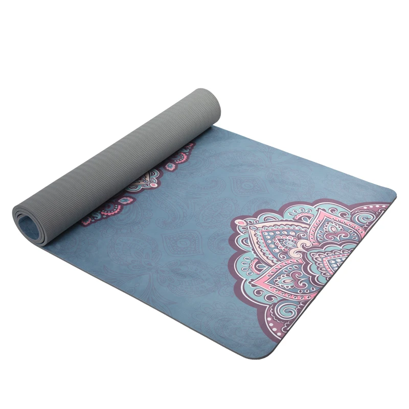 

High quality 80cm custom printing non slip eco friendly suede tpe extra large yoga mat, Customized