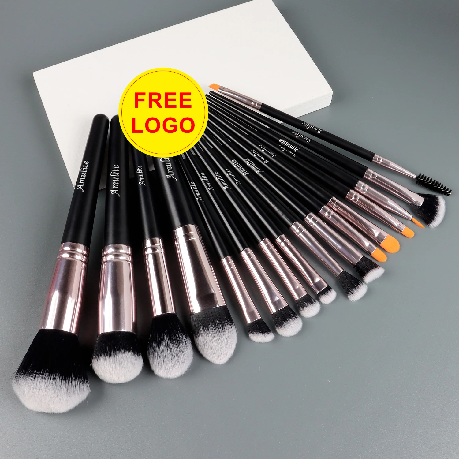 

Free logo hot style fashion best quality Wholesale Vegan Luxury Cosmetic Brush logo makeup brush set matte black Professional