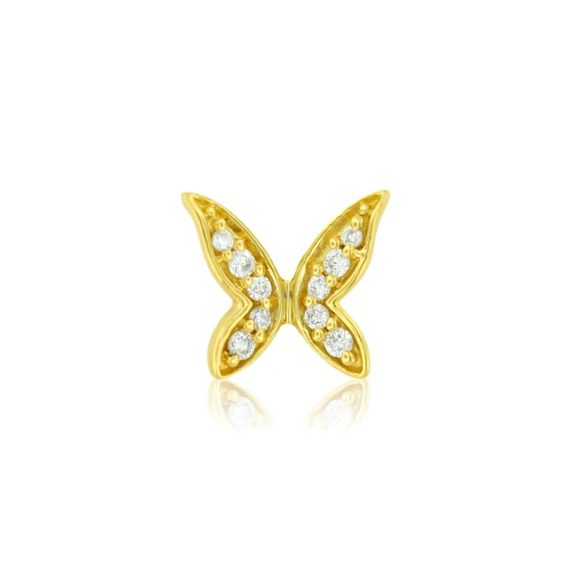 

2021 Mini S925 silver butterfly diamond earring 18k gold plated piercing stud earrings gift work