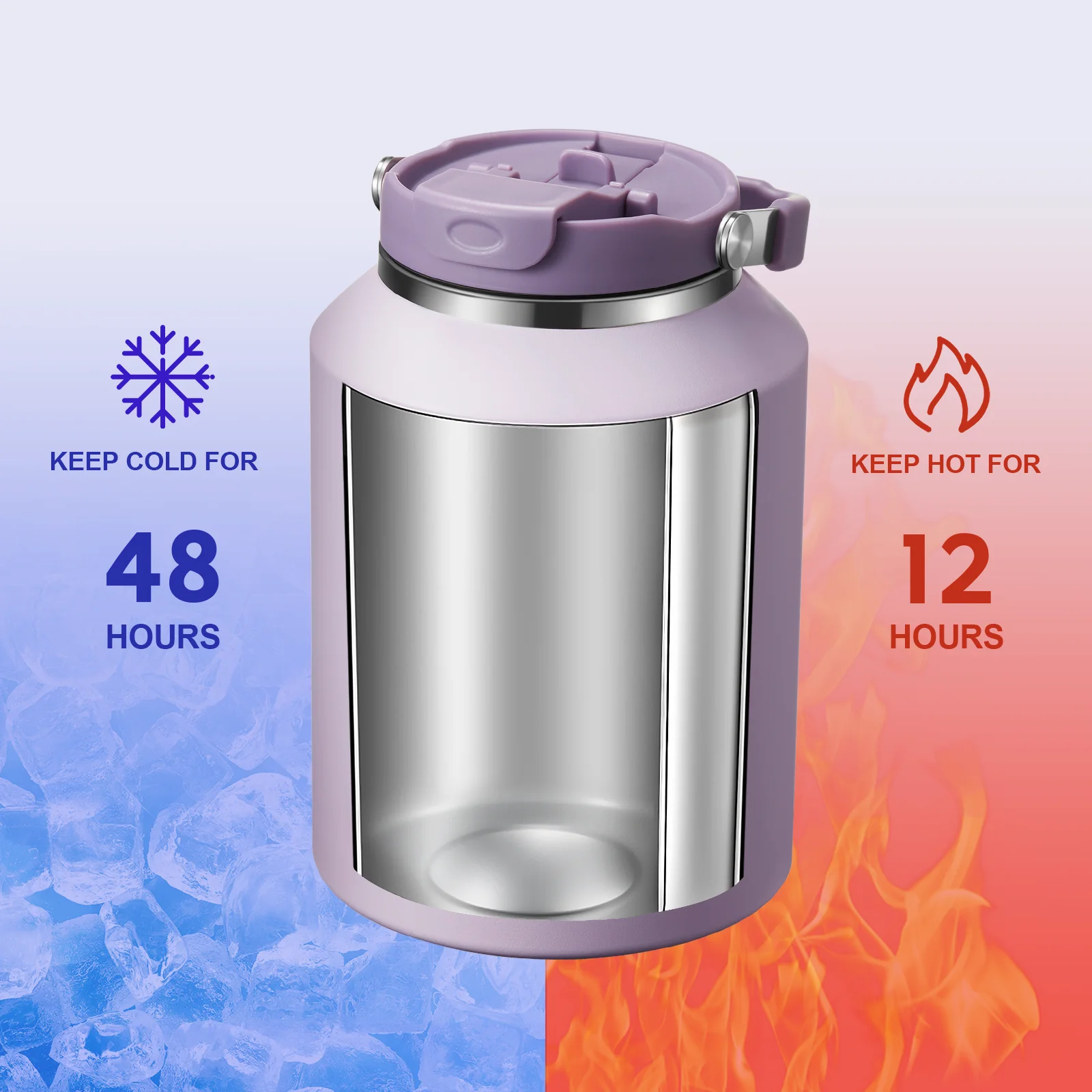 ODM Insulated Tumbler 50oz Portable Stainless Steel Thermos Coffee Cup Patent Leakproof Lid Water Bottle for Gym Outdoors Mug